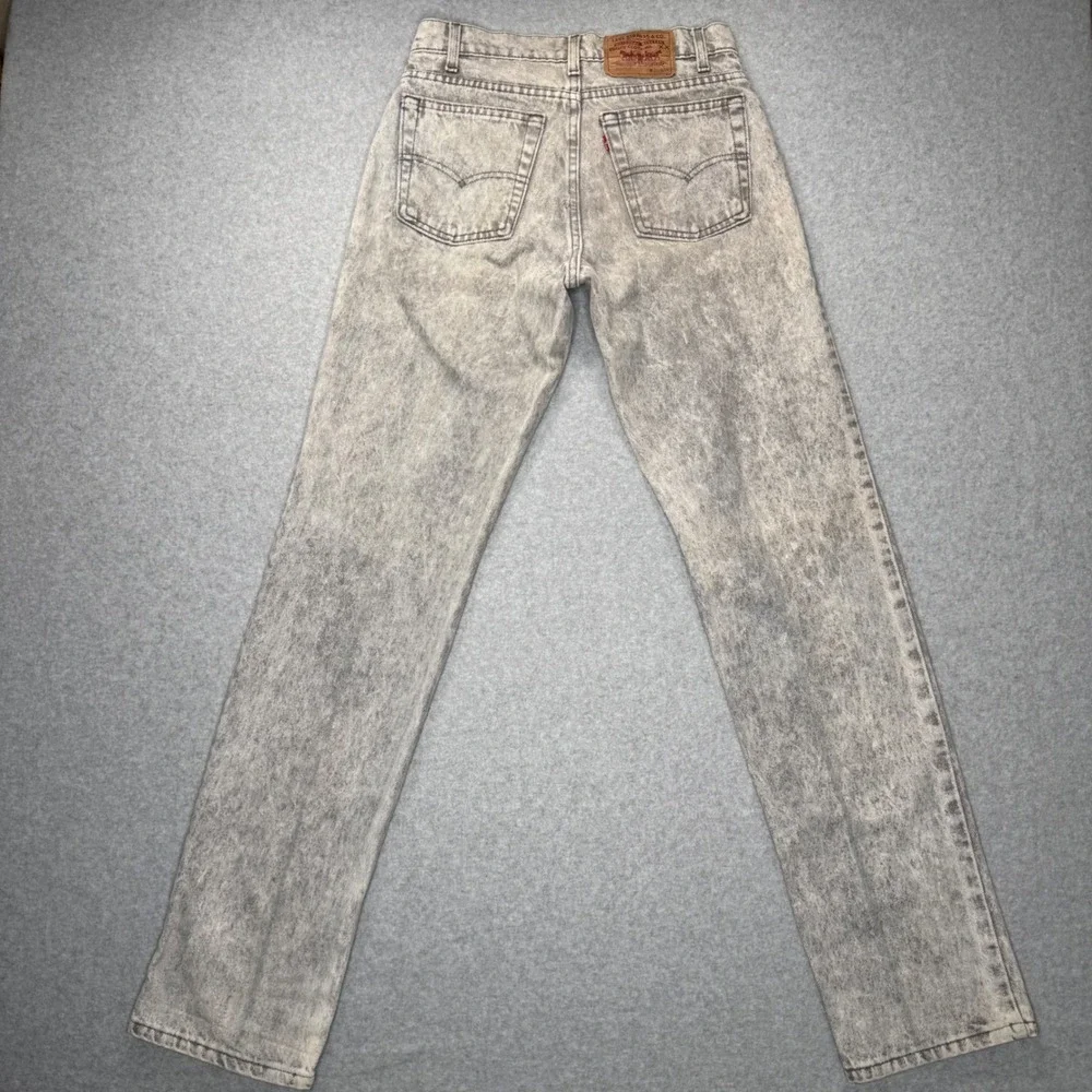 Levi 506 Jeans Mens 30x34 Gray Acid Wash Straight Leg Vintage Made USA 506-0261